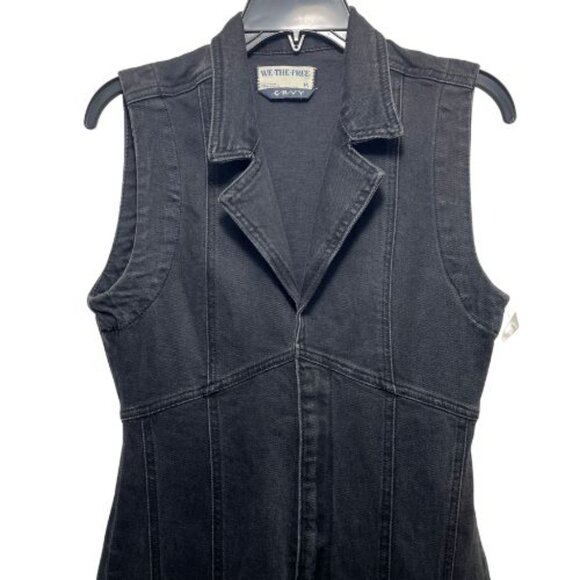 Free People We The Free CRVY Ring the Alarm Denim Jumpsuit Black Size M NEW - Picture 4 of 13